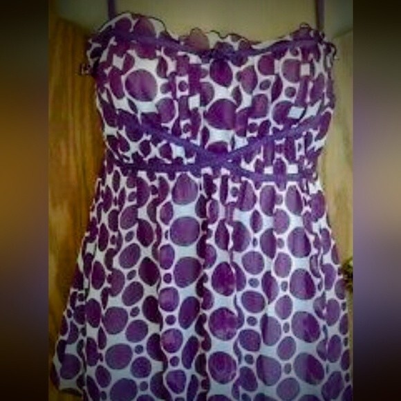 INC International Concepts Women's Purple Polka Dot Silk Tank Top Size 8 - Picture 5 of 5